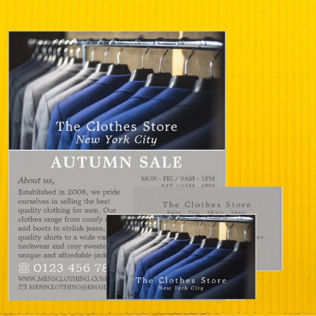 Men's Suits, Men's Clothing Store Business Card (Creator Uploaded)