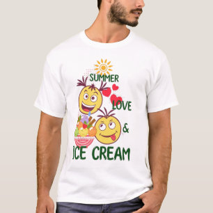 Men's Summer Love & Ice Cream Tee - Funny Sun 