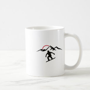 Mens Sunset Snowboarding  Coffee Mug