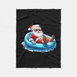 Mens sunshine summer santa claus july beach fleece blanket