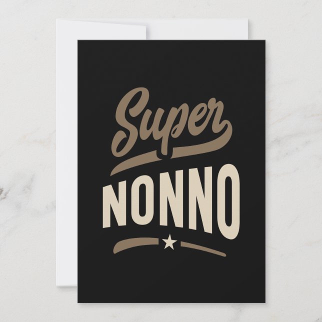 Mens Super Nonno Grandpa Gift Invitation (Front)