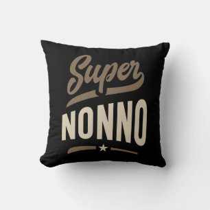 Mens Super Nonno Grandpa Gift Throw Pillow