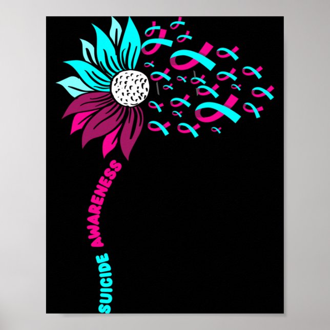 Mens Support Awareness Flower Prevention Poster (Front)