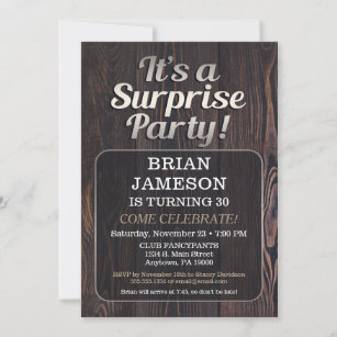 Mens Surprise Party Invitation For Man Adult Male