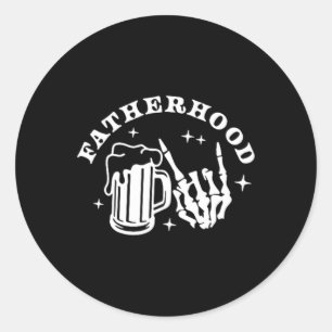 Mens Surviving Fatherhood One Beer At A Time Fathe Classic Round Sticker