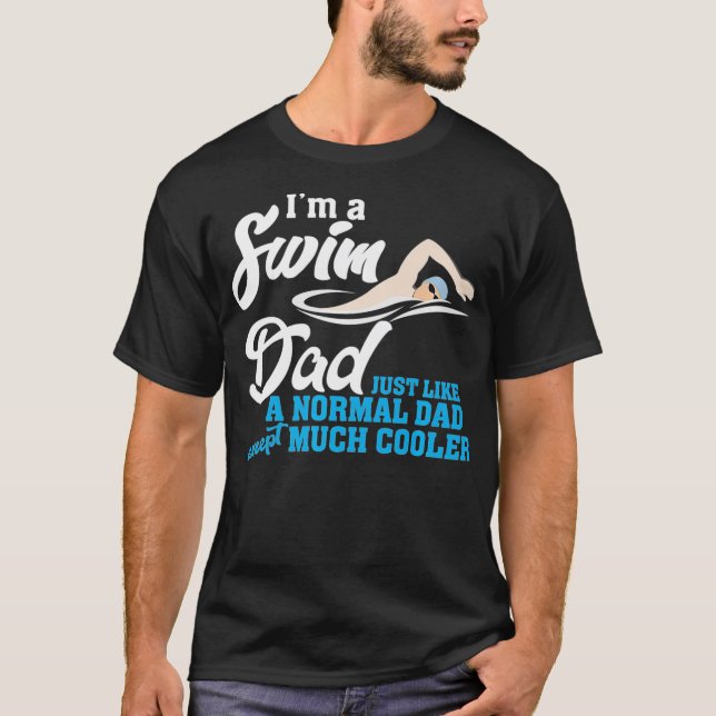 Mens Swim Dad  Funny Gift for Swimmer Dad Tee (Front)