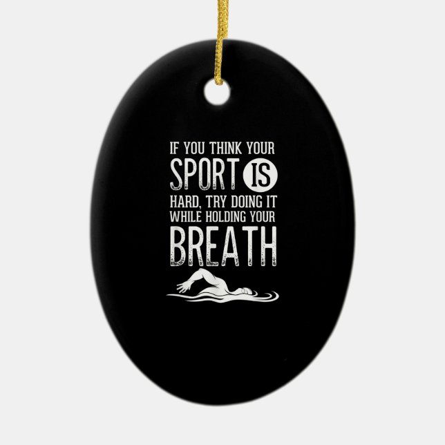 Mens Swim Swimmer Swimming Sport Practice Ceramic Ornament (Front)