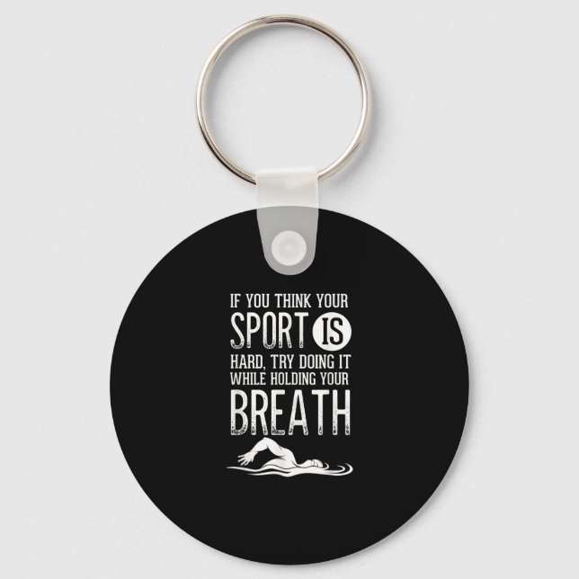 Mens Swim Swimmer Swimming Sport Practice Keychain (Front)