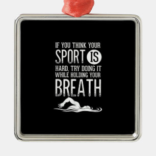 Mens Swim Swimmer Swimming Sport Practice Metal Ornament