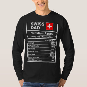 Mens Swiss Dad Nutrition Facts Father's Day Nation T-Shirt