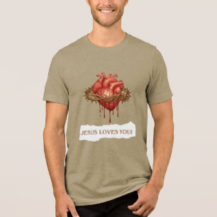 Men's T-shirt Jesus' Sacrifice on the Cross Tri-Blend Shirt