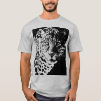 Mens T-Shirt Leopard Face Modern Pop Art Animals