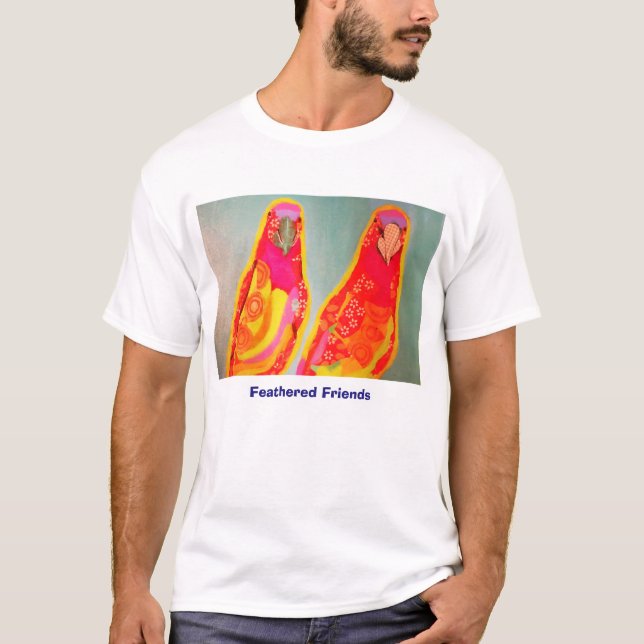 Men's T-Shirt with Bird Feathered Friends (Front)