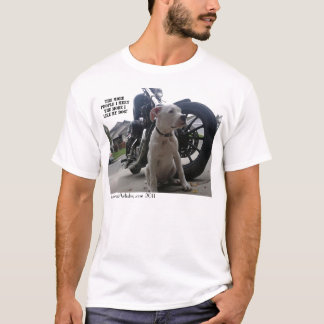 MEN'S T-SHIRT WITH DOG AND MOTORCYCLE