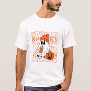 Men's T-shirt with Halloween ghost and trendy oran
