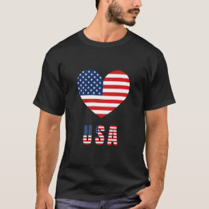 Men's T-Shirt with USA Flag Heart Design