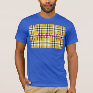 Men's T-shirt with Yellow Plaid Design. HAMbWG