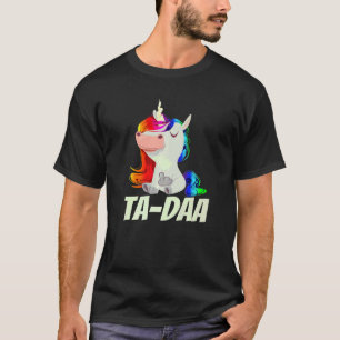Mens TA DAA Middle Finger Rainbow Unicorn T-Shirt