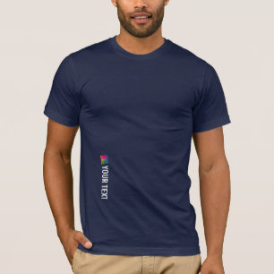 Mens Tee Shirt Add Image Text Bella Canvas Navy