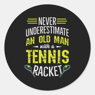 Mens Tennis Court Quote For Your Tennis Player Gra Classic Round Sticker