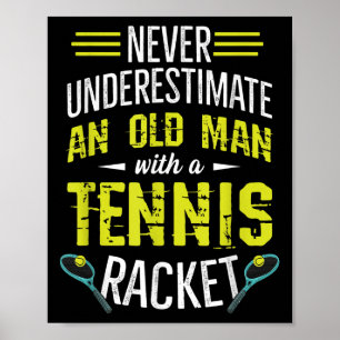 Mens Tennis Court Quote For Your Tennis Player Gra Poster