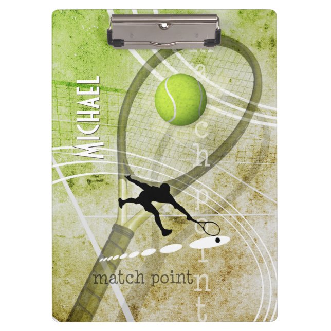 men's tennis Match Point II Clipboard (Front)