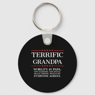 Mens Terrific Grandpa Keychain