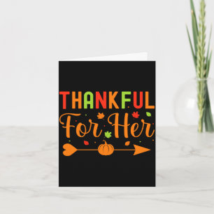 Mens thankful for couples fall matching couple card