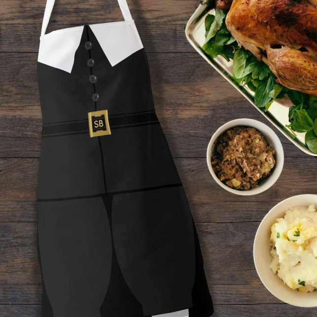Mens Thanksgiving Pilgrim Outfit Costume Apron (Whip up a feast fit for the Mayflower in this pilgrim inspired apron.)