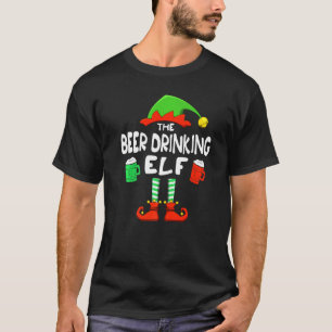 Mens The Beer Drinking Elf Matching Family Christm T-Shirt