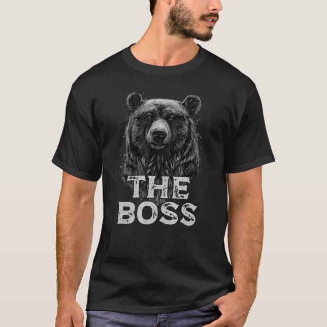 Mens The Boss Papa Bear T-Shirt (Front)