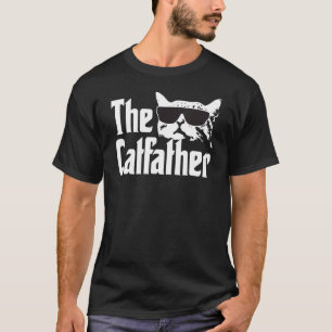 Mens The Catfather Cat Dad Fathers Day Vintage Fa T-Shirt
