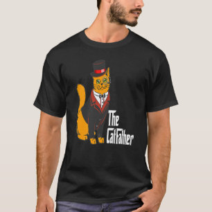 Mens The Catfather Fathers Day Cat Kitten Papa Hu T-Shirt