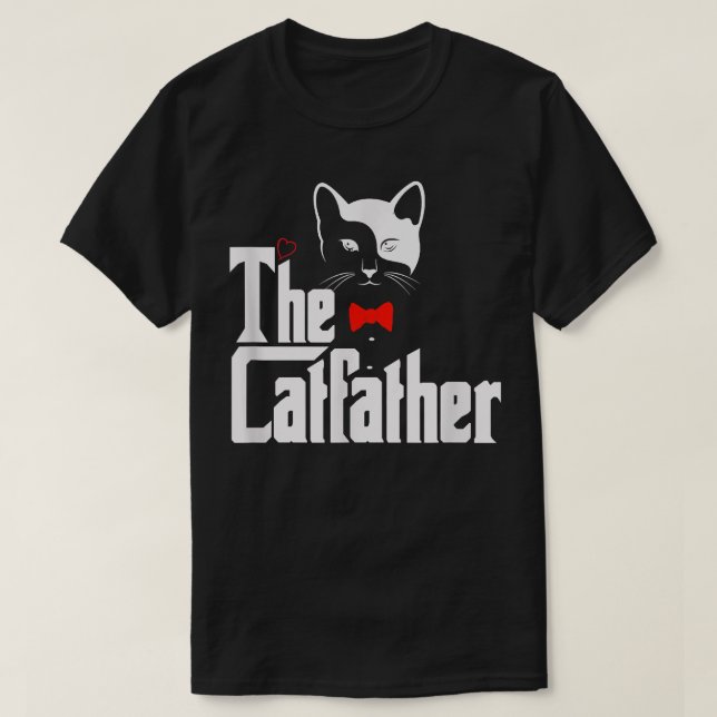 Mens The Catfather , Funny Cat Dad Lover Gift  T-Shirt (Design Front)