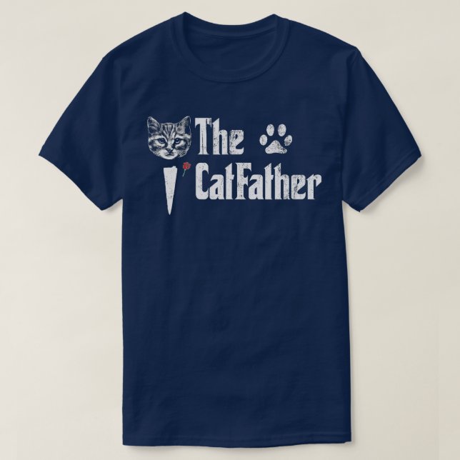 Mens The Catfather Funny Fathers Day Gift for Cat  T-Shirt (Design Front)