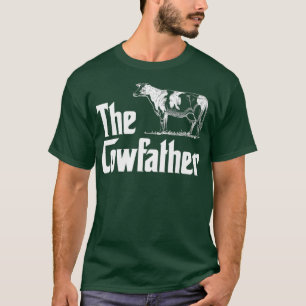 Mens The Cowfather Funny Farm Cows Owner Farmer T-Shirt