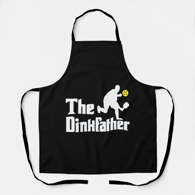 Mens The Dinkfather Funny Pickleball Player Apron (Front)
