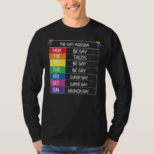Mens The Gay Agenda Lgbtq Pride Month Supporter G T-Shirt