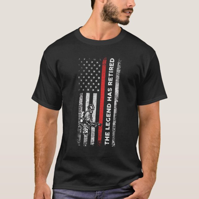 Mens The Legend Has Retired Firefighter T-Shirt (Front)