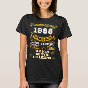 Mens The Man Myth Legend 1988 35th Birthday For 3 T-Shirt