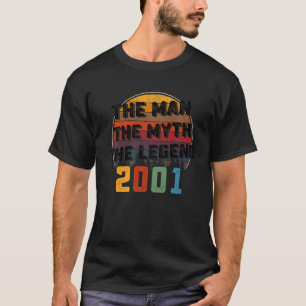 Mens The Man Myth Legend 2001 22nd Birthday For 2 T-Shirt
