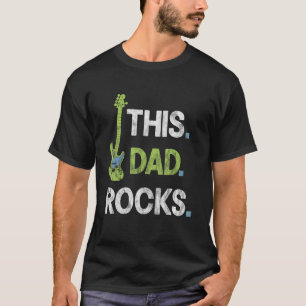 Mens This Dad Rocks Fun Vintage Guitar for Fathers T-Shirt