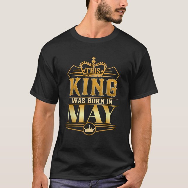 Mens This King was born in May Birthday King Men B T-Shirt (Front)