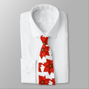 Men's Tie-Christmas Poinsettias Tie