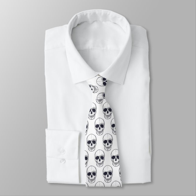 Men's Tie-Halloween Skulls Tie (Tied)
