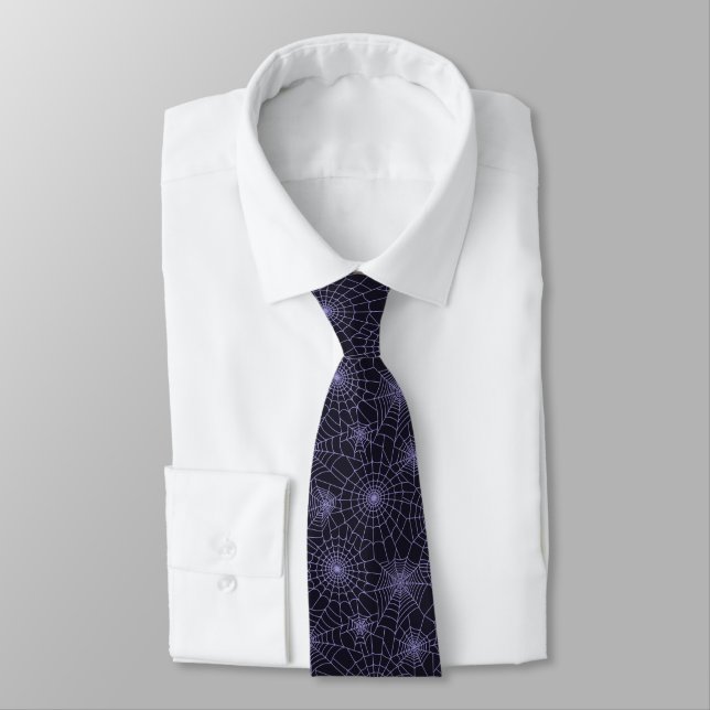 Men's Tie-Halloween Spider Webs Tie (Tied)