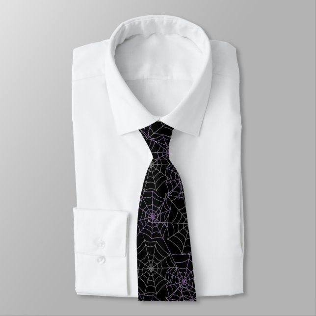 Men's Tie-Halloween Spider Webs Tie (Tied)
