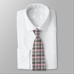 Men's Tie-Pink & Grey Plaid Tie