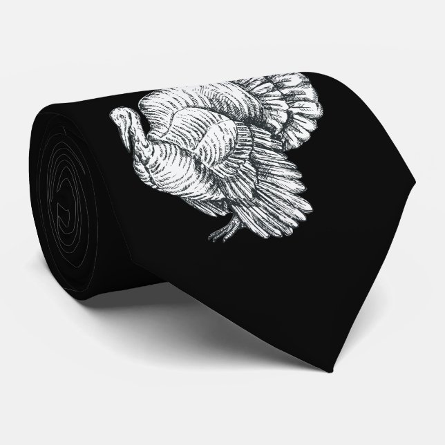 Men's Ties, Farm Animal Collection, Turkey Tie (Rolled)