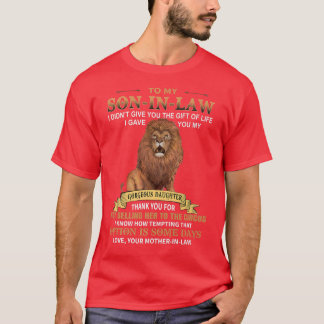 Mens To My SonInLaw Funny From MotherInLaw Thank Y T-Shirt